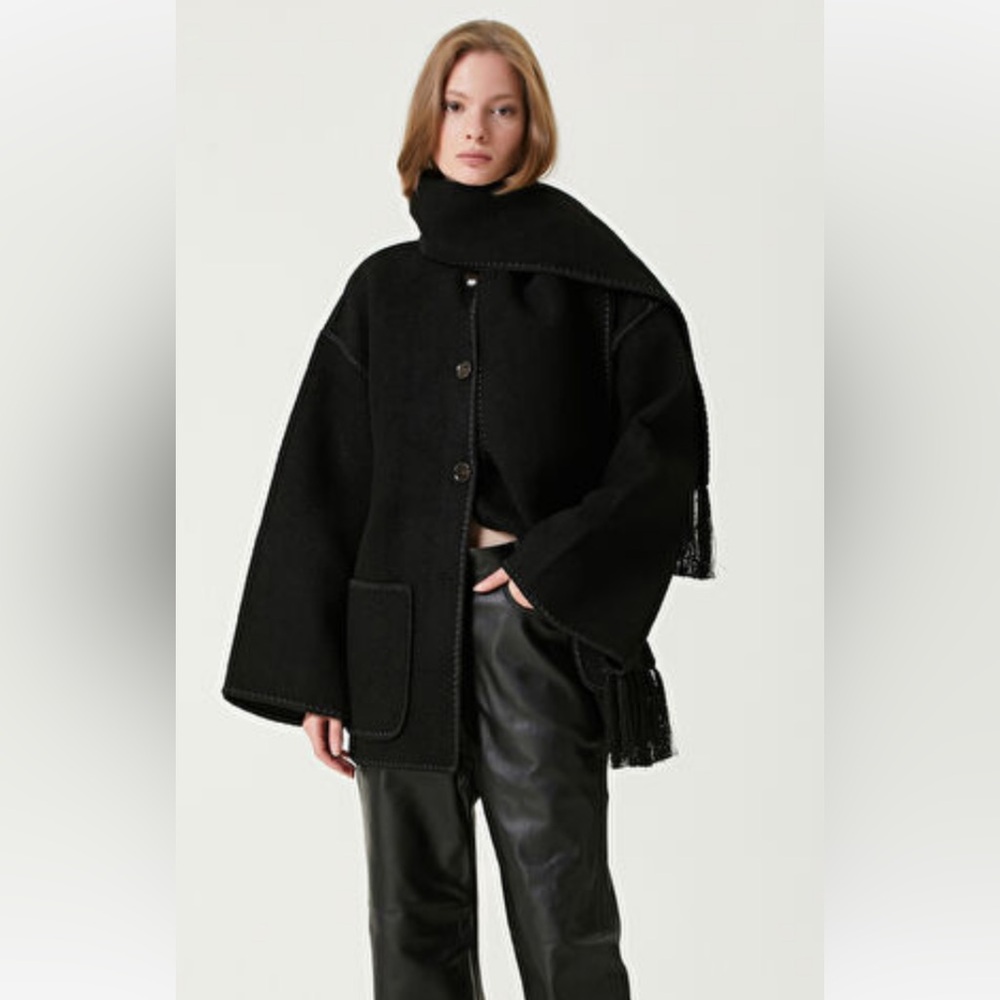 Toteme wool scarf coat size 36
